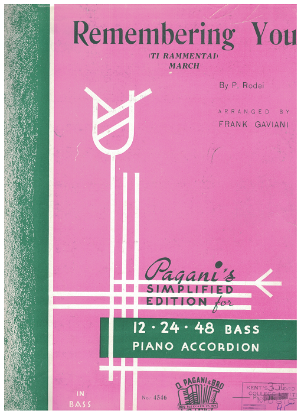 Picture of Remembering You (Ti Rammentai), P. Rodei, arr. Frank Gaviani, accordion solo sheet music