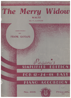 Picture of The Merry Widow, F. Lehar, arr. Frank Gaviani, accordion solo sheet music