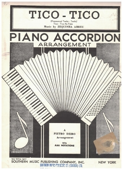 Picture of Tico-Tico, Zequinha Abreu, arr. Pietro Deiro Jr, accordion solo sheet music