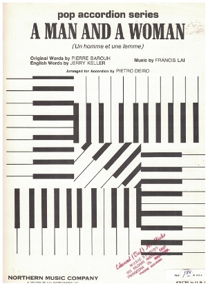 Picture of A Man and a Woman (Un homme et une femme), movie title song, Pierre Barouh/ Jerry Keller/ Francis Lai, arr. Pietro Deiro Jr, accordion solo sheet music