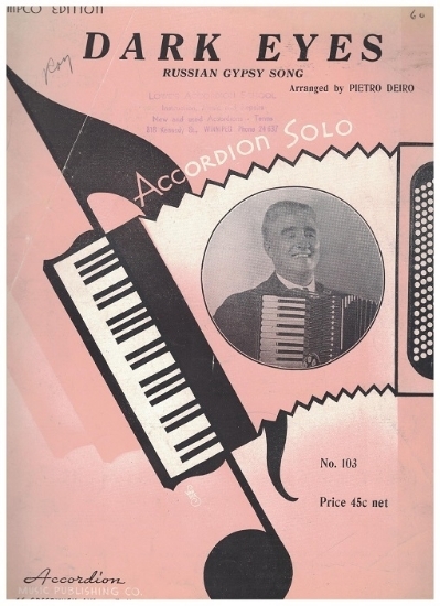Picture of Dark Eyes, Russian Gypsy song, arr. Pietro Deiro, accordion solo
