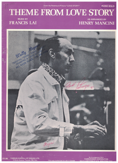 Picture of Theme from Love Story, Francis Lai, arr. Henry Mancini, piano solo sheet music