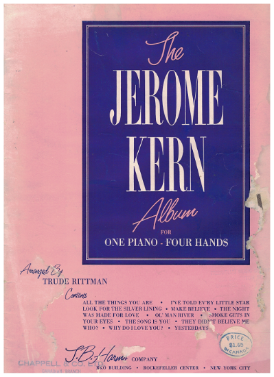 Picture of The Jerome Kern Album for One Piano Four Hands, arr. Trude Rittman, piano duet, sheet music folio
