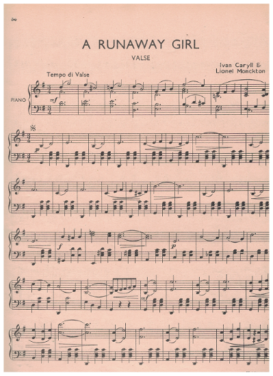 Picture of A Runaway Girl, Ivan Caryll & Lionel Monckton, arr. Chris S. Langdon