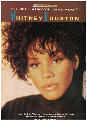 Picture of I Will Always Love You, Dolly Parton, recorded by Whitney Houston, sheet music