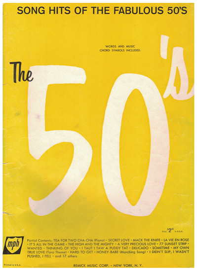 Picture of Song Hits of the Fabulous 50's, songbook