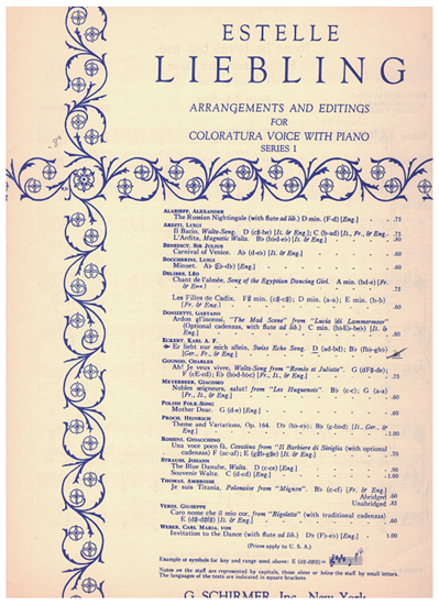 Picture of Swiss Echo Song, Karl A. F. Eckert, ed. Estelle Liebling, coloratura vocal solo