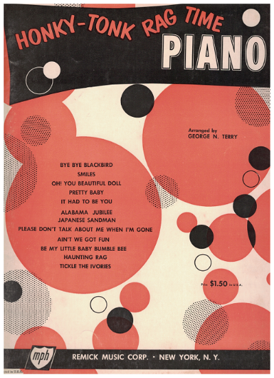 Picture of Honky-Tonk Rag Time Piano, arr. George N. Terry for piano solo, sheet music folio