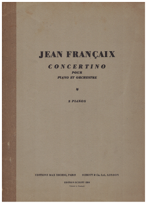 Picture of Concertino, Jean Francaix, piano duo, sheet music folio