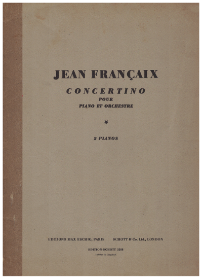 Picture of Concertino, Jean Francaix, piano duo, sheet music folio
