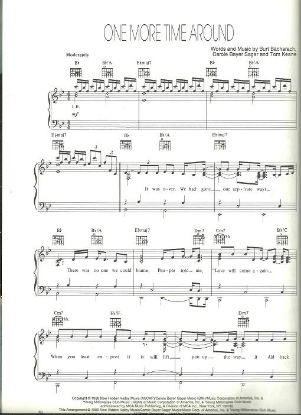 Picture of One More Time Around, Burt Bacharach/Carol Bayer Sager/Tom Keane, sung by Barbra Streisand, sheet music