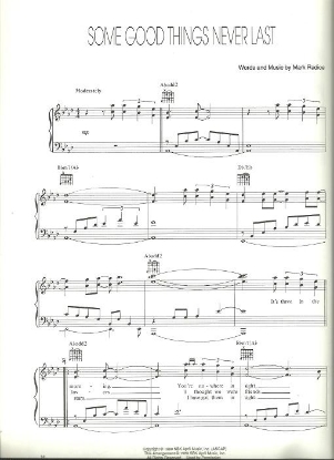 Picture of Some Good Things Never Last, Mark Radice, sung by Barbra Streisand, sheet music