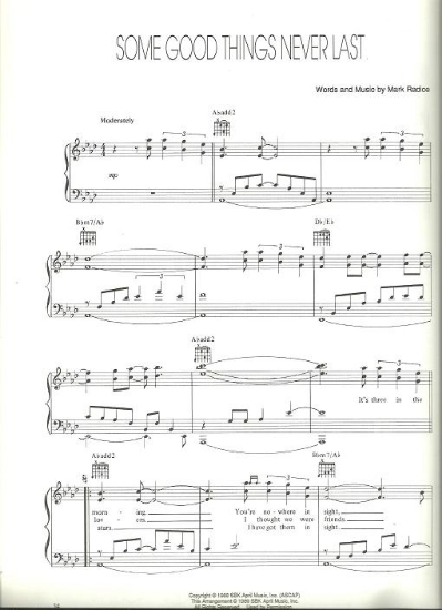 Picture of Some Good Things Never Last, Mark Radice, sung by Barbra Streisand, sheet music