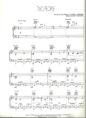 Picture of Two People, Alan & Marilyn Bergman & Barbra Streisand, sheet music