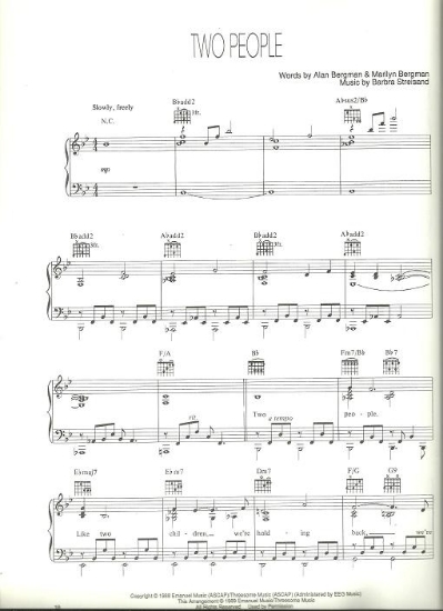 Picture of Two People, Alan & Marilyn Bergman & Barbra Streisand, sheet music