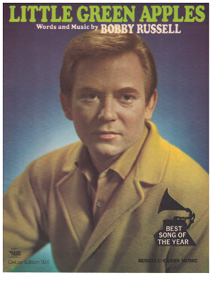 Picture of Little Green Apples (with cover photo), written & recorded by Bobby Russell, sheet music, out of print