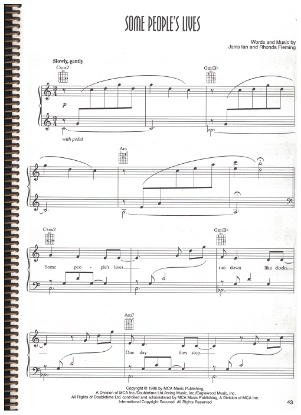 Picture of Some People's Lives, Janis Ian & Rhonda Fleming, recorded by Janis Ian, ssheet music