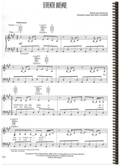 Picture of Seventh Avenue, John Leventhal, recorded by Roseanne Cash, sheet music