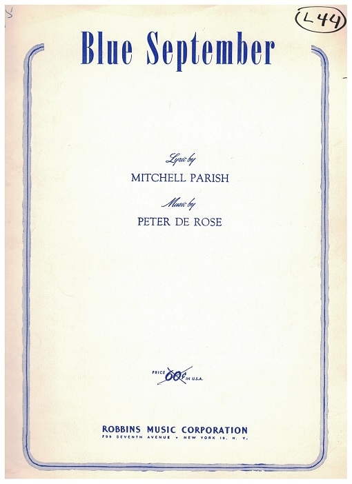 Tredwells-Music.com|Blue September, aka Royal Blue, Mitchell Parish ...