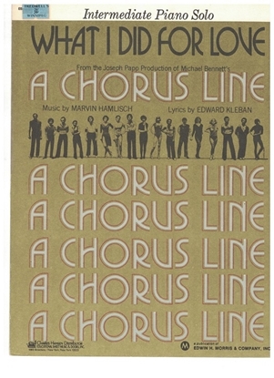 Picture of What I Did for Love, from "A Chorus Line", Marvin Hamlisch & Edward Kleban, intermediate piano solo