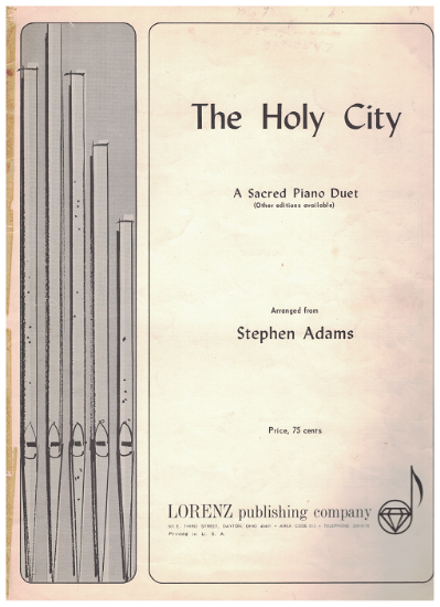 Picture of The Holy City, Stephen Adams, transcribed for piano duet by Ellen Jane Lorenz, sheet music