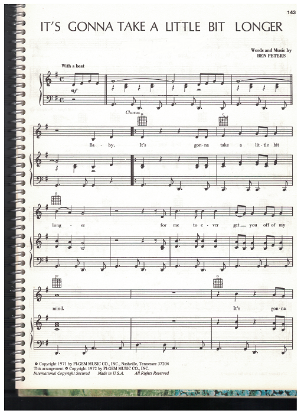 Picture of It's Gonna Take a Little Bit Longer, Ben Peters, recorded by Charley Pride, sheet music
