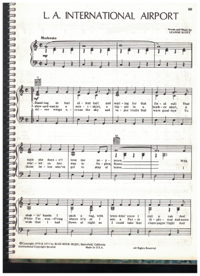 Picture of L.A. International Airport, Leanne Scott, recorded by Susan Raye, sheet music