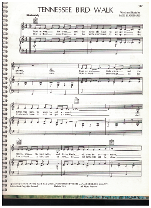Picture of Tennessee Bird Walk, Jack Blanchard, recorded by Jack Blanchard & Misty Morgan, sheet music