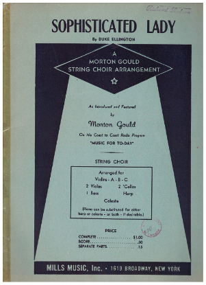 Picture of Sophisticated Lady, Duke Ellington, arr. for string choir by Morton Gould, sheet music