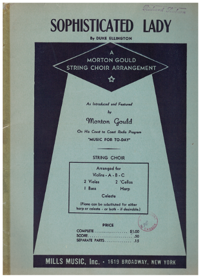 Picture of Sophisticated Lady, Duke Ellington, arr. for string choir by Morton Gould, sheet music
