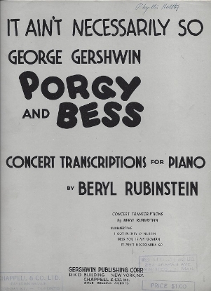 Picture of It Ain't Necessarily So, George Gershwin, concert transcription by Beryl Rubinstein, piano solo sheet music