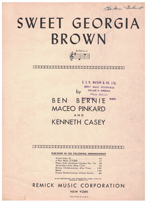 Picture of Sweet Georgia Brown, Ben Bernie/ Maceo Pinkard/ Kenneth Casey