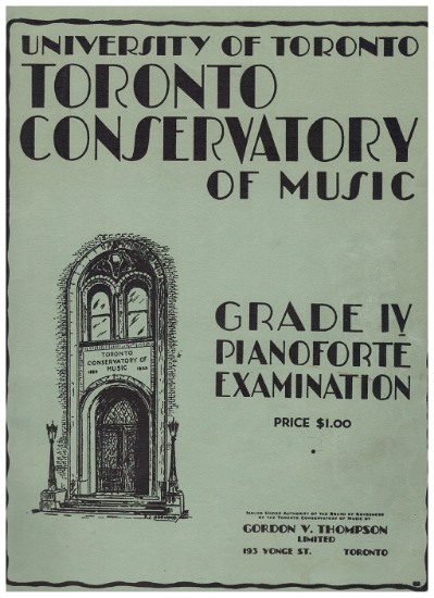 Picture of 1935, Royal Conservatory of Music, Grade  4 Piano Exam Book, 1935 Edition, University of Toronto, sheet music folio