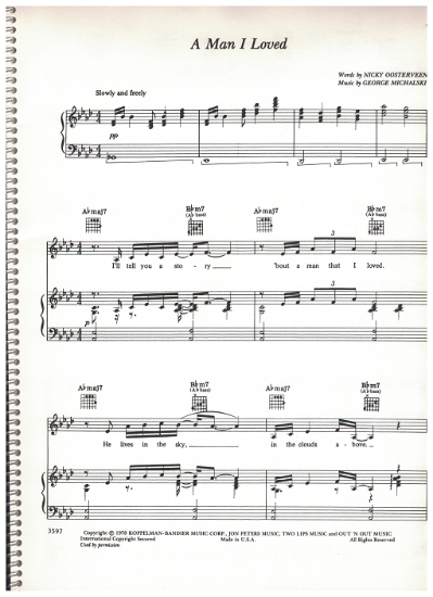 Picture of A Man I Loved, Nicky Oosterveen & George Michalski, recorded by Barbra Streisand, sheet music
