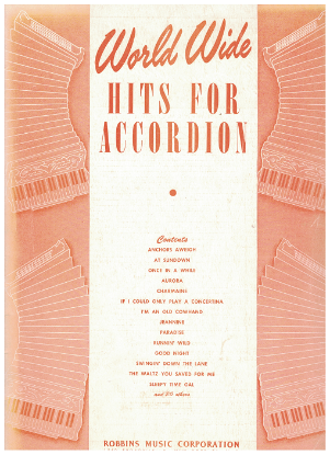 Picture of World Wide Hits for Accordion, edited Galla-Rini/ Hugo Frey/ Pietro Deiro, sheet music folio, coil bound