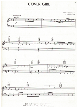 Picture of Cover Girl, Maurice Starr, recorded by New Kids on the Block, sheet music