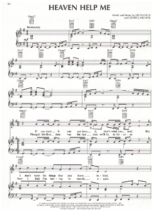 Picture of Heaven Help Me, written & recorded by Deon Estus & George Michael, sheet music