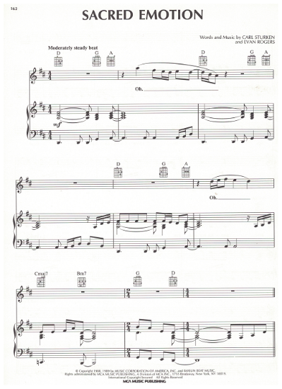 Picture of Sacred Emotion, Carl Sturken & Evan Rogers, recorded by Donny Osmond, sheet music