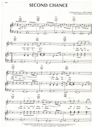 Picture of Second Chance, Jeff Carlisi/ Cal Curtis/ Max Carl, recorded by Thirty Eight Special, sheet music