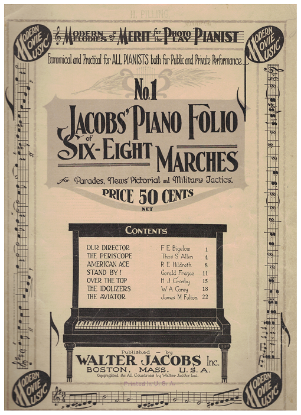 Picture of Modern Melodies of Merit for the Photo Play Pianist, Jacobs Piano Folio of Six-Eight Marches No. 1, Walter Jacobs, piano solo, sheet music folio