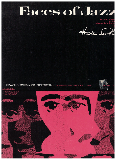 Picture of Faces of Jazz, Hale Smith, piano solo, sheet music folio