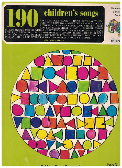 Picture of 190 Children's Songs, Robbins Mammoth Series No. 4, sheet music songbook