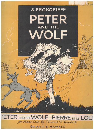 Picture of Sergei Prokofieff (Prokofiev), Peter and the Wolf, transcribed by Thomas F. Dunhill, piano solo folio