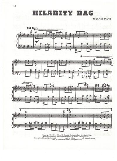 Picture of Hilarity Rag, James Scott, piano solo 