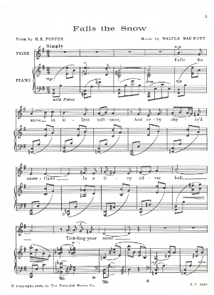 Picture of Falls the Snow, from "Two Songs", H. E. Foster & Walter MacNutt, vocal solo sheet music