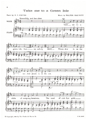 Picture of Take Me to a Green Isle, from "Two Songs", H. E. Foster & Walter MacNutt, vocal solo, sheet music