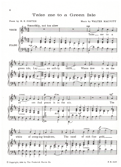 Picture of Take Me to a Green Isle, from "Two Songs", H. E. Foster & Walter MacNutt, vocal solo, sheet music