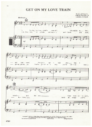 Picture of Get On My Love Train, Norris Wilson & Carmol Taylor, recorded by LaCosta Tucker, sheet music
