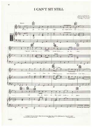 Picture of I Can't Sit Still, Norris Wilson & Carmol Taylor, recorded by Patti Page, sheet music