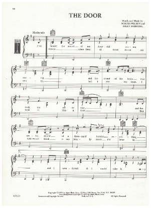 Picture of The Door, Norris Wilson & Billy Sherrill, recorded by George Jones, sheet music